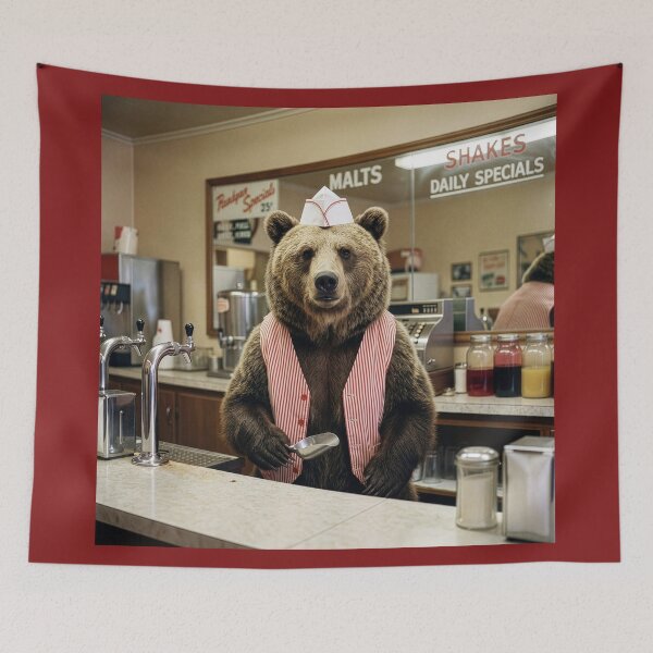 Item preview, Grizzly Bear Soda Jerk designed and sold by Tridentulus.