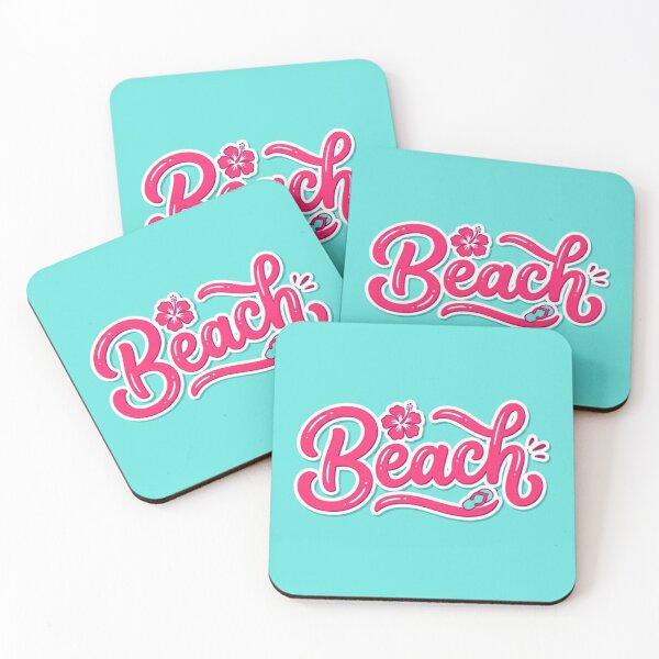 Item preview, Beach Girls Trip Gift for Best Friends | Summer Bachelorette Party Souvenir | Hot Pink Bold "Beach" Script Hibiscus designed and sold by Covent Vaughn.