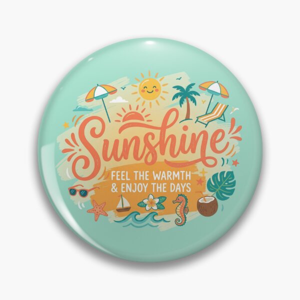 Item preview, Summer Optimist Gift for Friends & Family | Warm Weather Birthday Present | "Sunshine Feel the Warmth & Enjoy the Days" Beach Scene designed and sold by Covent Vaughn.