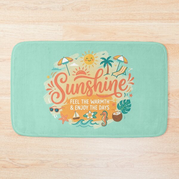 Item preview, Summer Optimist Gift for Friends & Family | Warm Weather Birthday Present | "Sunshine Feel the Warmth & Enjoy the Days" Beach Scene designed and sold by Covent Vaughn.
