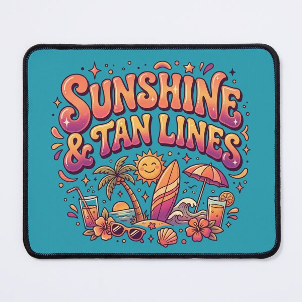 Item preview, Beach Vacation Gift for Sun-Seekers | Summer Break Surf Trip Souvenir | Retro Groovy "Sunshine & Tan Lines" Surf Scene designed and sold by Covent Vaughn.