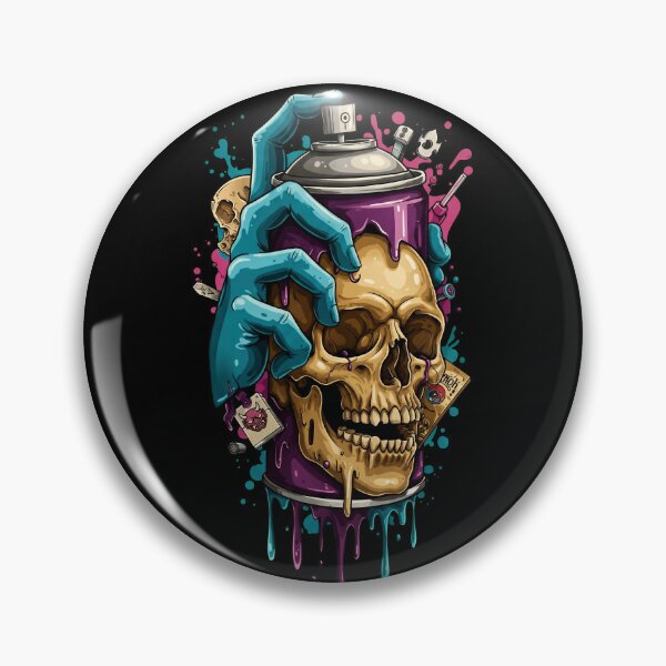 Item preview, Melting Skull Graffiti Spray Paint Can Urban Street Art designed and sold by Vermanartist.