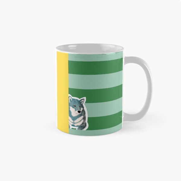 Item preview, 80's vibes colors (green, yellow) with blue Shiba Inu designed and sold by ShibaCruise-On.
