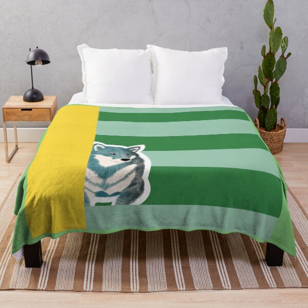 Item preview, 80's vibes colors (green, yellow) with blue Shiba Inu designed and sold by ShibaCruise-On.