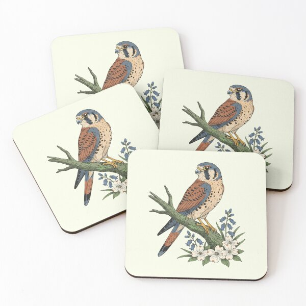Item preview, Botanical American Kestrel Floral Nature Design designed and sold by BirdsnStuff.