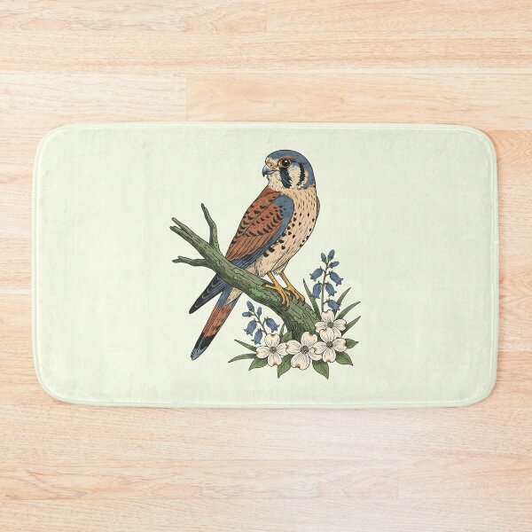 Item preview, Botanical American Kestrel Floral Nature Design designed and sold by BirdsnStuff.