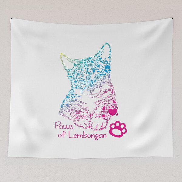 Item preview, PAWS of Lembongan - Animal Rescue Tee - Cat gradient designed and sold by maroosh2026.