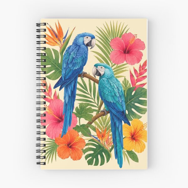 Item preview, Blue Macaw Tropical Illustration – Exotic Floral Paradise Art designed and sold by Islabonita..