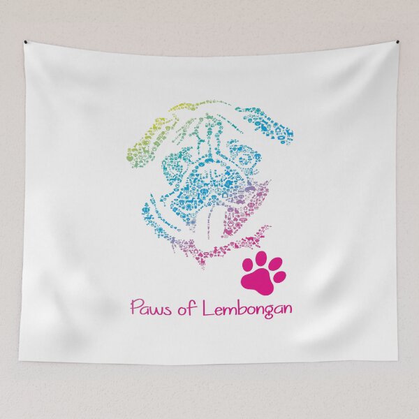 Item preview, PAWS of Lembongan - Animal Rescue Tee - Pug gradient designed and sold by maroosh2026.