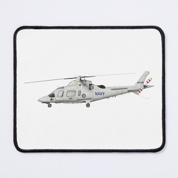Artikelvorschau, AGUSTA A109E POWER N42-505 KÖNIGLICHE AUSTRALISCHE MARINE entworfen und verkauft von Grubby Fingers Aircraft Illustration.