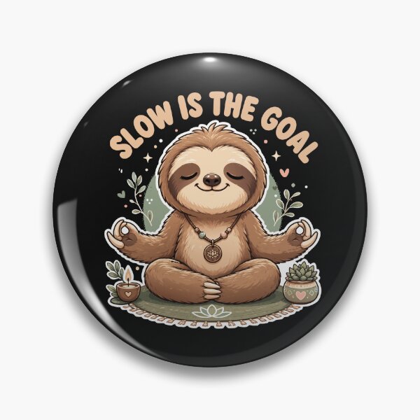 Item preview, Cute Meditating Sloth Slow Is The Goal Kawaii Yoga Sloth designed and sold by Navuniverse.