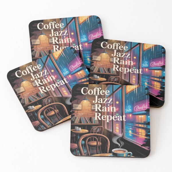 Item preview, Rainy Jazz Cafe Vintage Aesthetic Wall Art designed and sold by Mahilis.