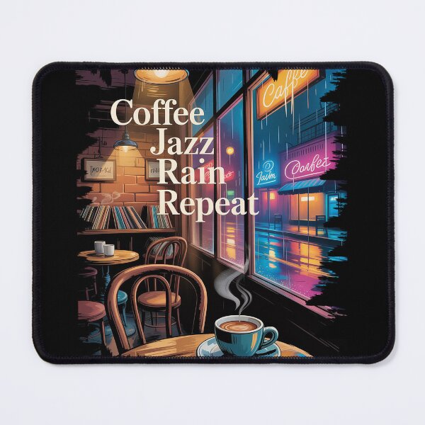 Item preview, Rainy Jazz Cafe Vintage Aesthetic Wall Art designed and sold by Mahilis.