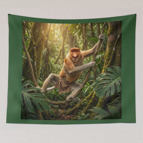Item preview, Proboscis Monkey Swings from Vine to Vine designed and sold by Tridentulus.