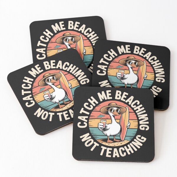 Item preview, Catch Me Beaching Not Teaching Goose Design | Funny Teacher Summer Vacation Gift designed and sold by Lina Caro.