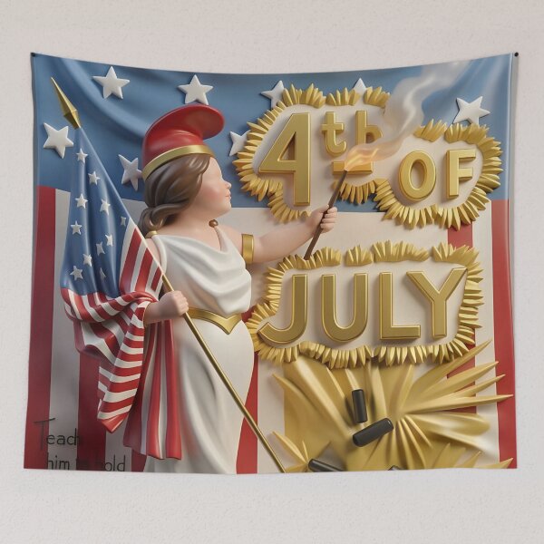 Item preview, Vintage 4th of July Greeting  designed and sold by Vicky Brago-Mitchell®.