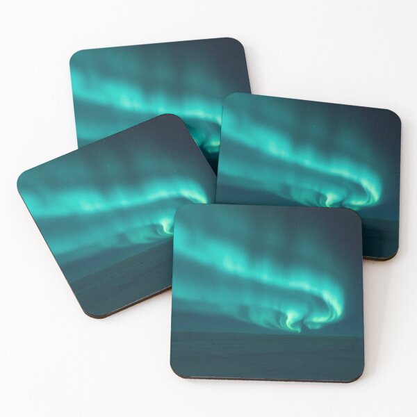 Item preview, Vibrant Aurora Borealis Over Snowy Arctic Landscape at Night designed and sold by EllDAV777.