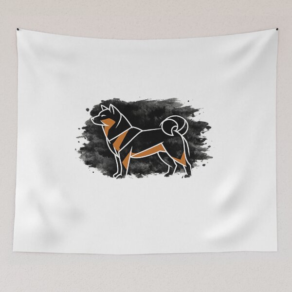Item preview, Abstract Ink and Line Art Akita Inu designed and sold by tineldesign.