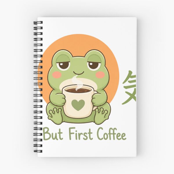 Item preview, Zen Coffee Frog – Kawaii Frog But First Coffee Japanese Spirit Art Gift designed and sold by QARVI.