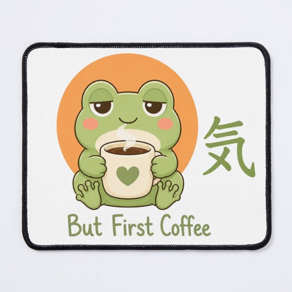 Item preview, Zen Coffee Frog – Kawaii Frog But First Coffee Japanese Spirit Art Gift designed and sold by QARVI.