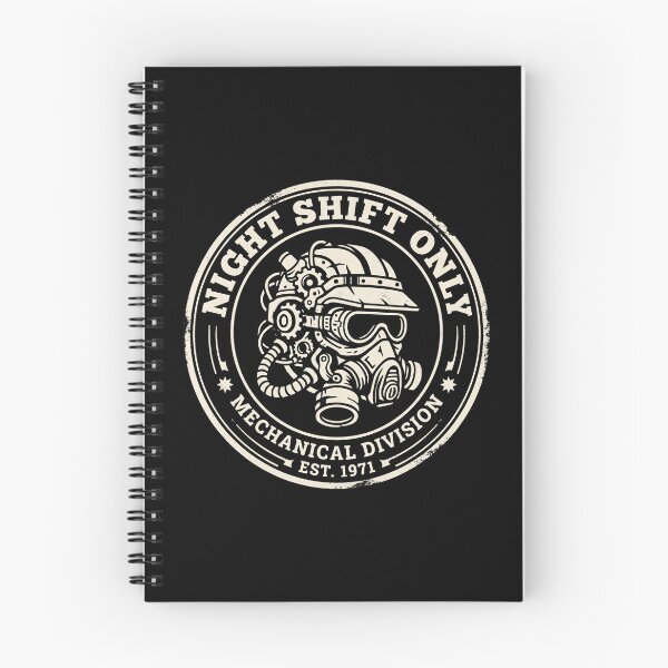 Item preview, Night Shift Only Mechanical Division Vintage Badge designed and sold by SplashTastic.