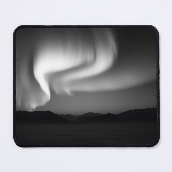 Item preview, Dramatic Black and White Northern Lights Aurora Borealis Over Mountains designed and sold by EllDAV777.
