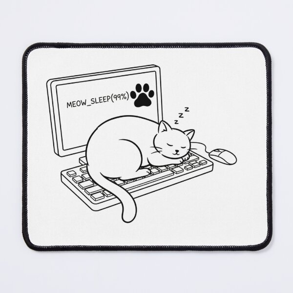 Item preview, Keyboard Cat Nap Funny WFH Remote Work Humor designed and sold by Avery Lane Studios.