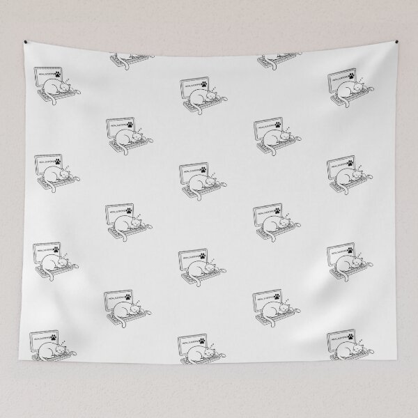 Item preview, Keyboard Cat Nap Funny WFH Remote Work Humor designed and sold by Avery Lane Studios.