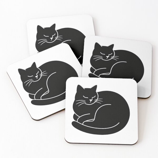 Item preview, Cozy Sleeping Black Cat designed and sold by HappyDesigins.