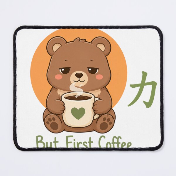 Item preview, Zen Coffee Bear – Kawaii Bear But First Coffee Japanese Strength Art Gift designed and sold by QARVI.
