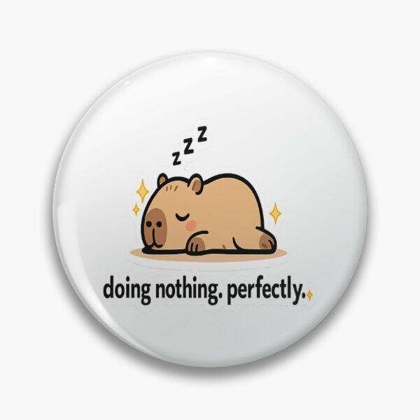 Item preview, doing nothing. perfectly. Cute Lazy Capybara Minimalist Animal Design designed and sold by Lovestickerco.
