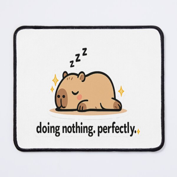 Item preview, doing nothing. perfectly. Cute Lazy Capybara Minimalist Animal Design designed and sold by Lovestickerco.