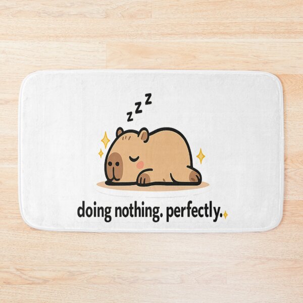 Item preview, doing nothing. perfectly. Cute Lazy Capybara Minimalist Animal Design designed and sold by Lovestickerco.
