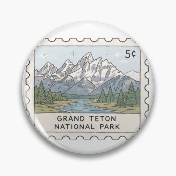 Item preview, Grand Teton National Park Stamp designed and sold by Aquabat25.