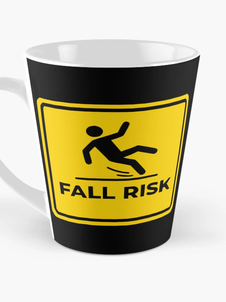 Thumbnail 3 of 4, Coffee Mug, Fall Risk Square Sign designed and sold by Imaginationbeyond.