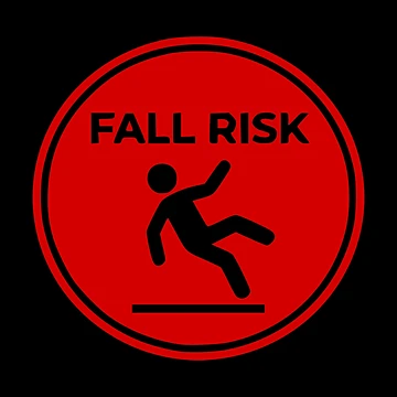 Artwork thumbnail, Fall Risk Red Circular Sign by Imaginationbeyond