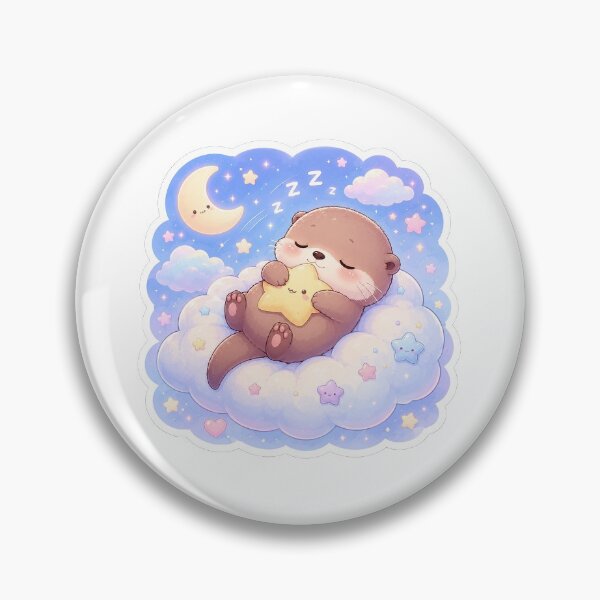 Item preview, Dreamy Sleepy Otter Sticker designed and sold by blossomfun.