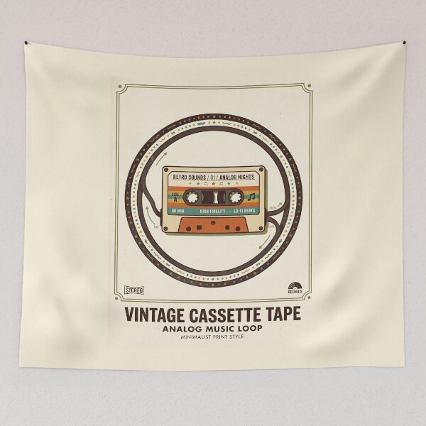 Item preview, Vintage Cassette Tape Analog Music Loop designed and sold by SplashTastic.