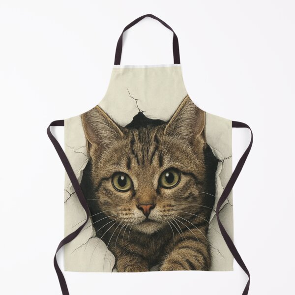 Item preview, Cute Tabby Cat Peeking Through Torn Paper - 3D Cat Wall Crack Art designed and sold by Hou$e of Art .