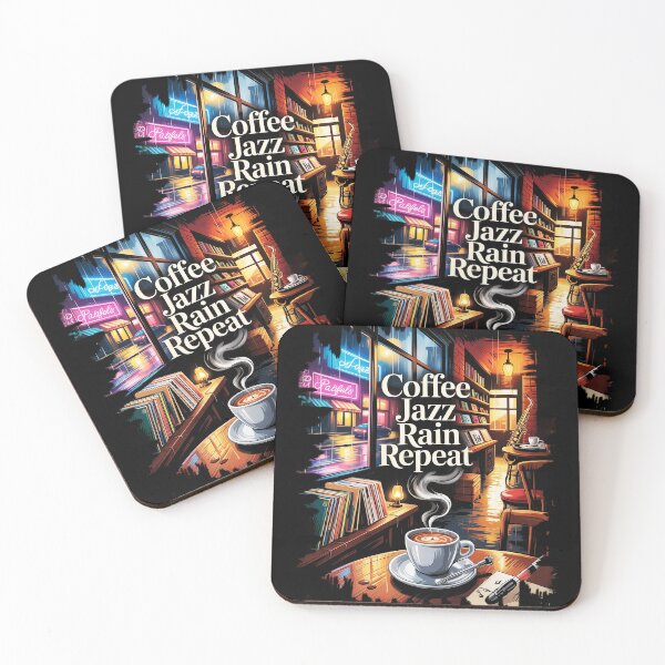 Item preview, Rainy Jazz Cafe Vintage Aesthetic Wall Art designed and sold by Mahilis.