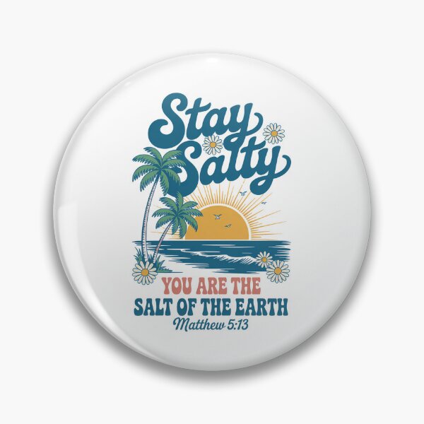 Artikelvorschau, Stay Salty – Christliches Stranddesign – Bibelvers Matthäus 5,13 – Sommerglaube entworfen und verkauft von Golden Blaze Studio.