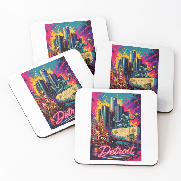 Item preview, Detroit Neon Dreams – Retro Pop Art City Poster designed and sold by Earth Celebration Designs.