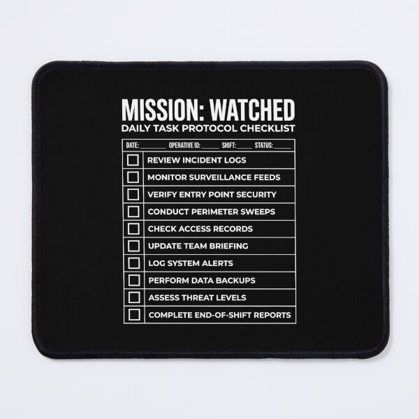 Item preview, Mission Watched Daily Task Protocol Checklist designed and sold by SplashTastic.