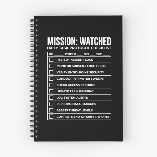 Item preview, Mission Watched Daily Task Protocol Checklist designed and sold by SplashTastic.