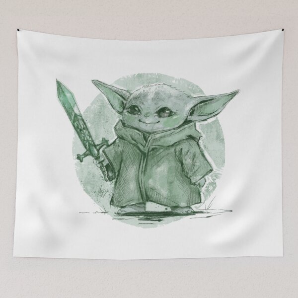 Item preview, BABY YODA WARRIOR SAGE GREEN designed and sold by melyverso.