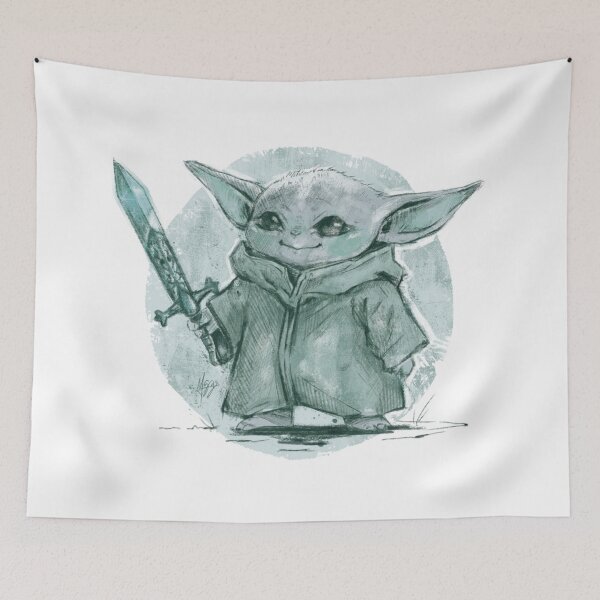 Item preview, BABY YODA WARRIOR TEAL CYAN designed and sold by melyverso.