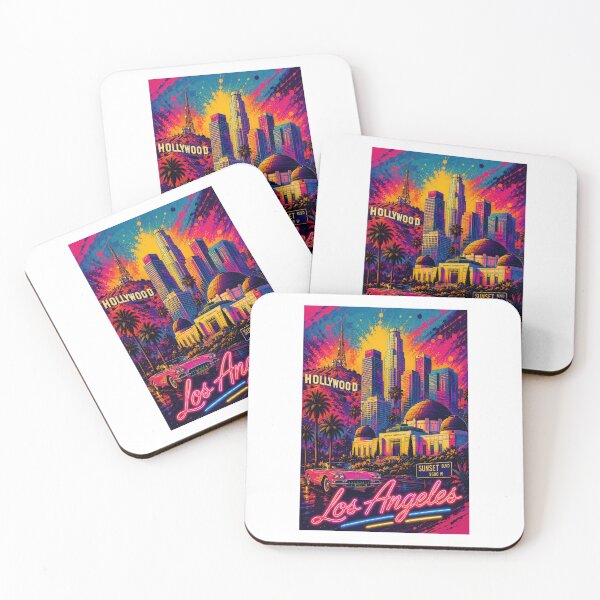 Item preview, Los Angeles Electric Sunset – Retro Neon City Poster designed and sold by Earth Celebration Designs.