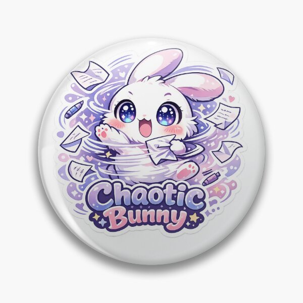 Item preview, Chaotic Bunny Sticker Kawaii Funny Meme Aesthetic for Hyper & Adorable Personalities designed and sold by CutePrintCorner.