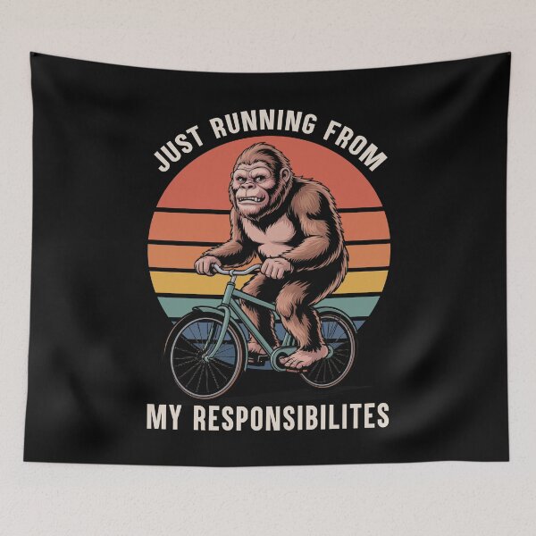 Item preview, Just Running From My Responsibilities Funny Cycling Gift designed and sold by Say It With Ink.