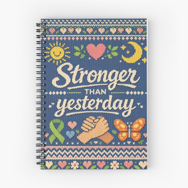 Item preview, Stronger Than Yesterday quote knitting pattern saying designed and sold by Mauswohn.
